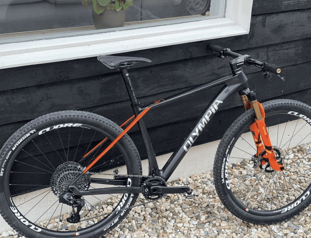 Robuuste e-Mountainbike voor intensief trailgebruik, met hoogwaardige hydraulische remmen en stevige banden.